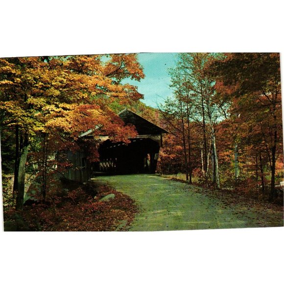 Mill Run Pennsylvania Old Covered Bridge Postcard Travel Souvenir Unposted Vinta - Picture 1 of 2